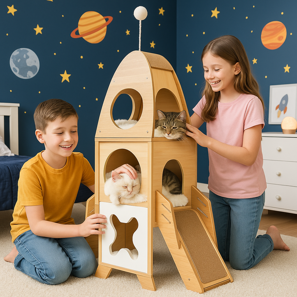 arbre a chat bois beige aufucats