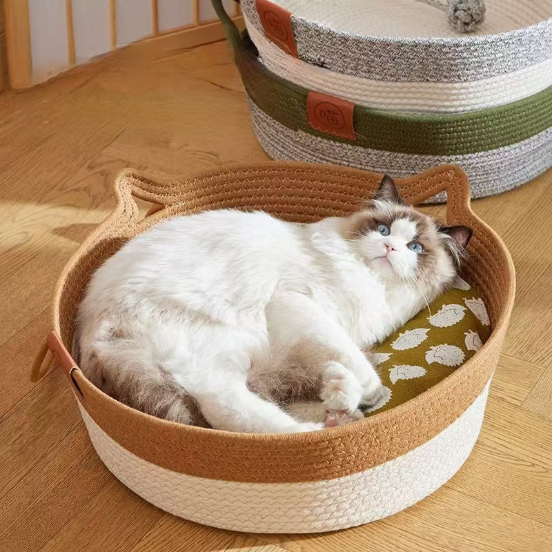 panier chat osier marron posilloucats