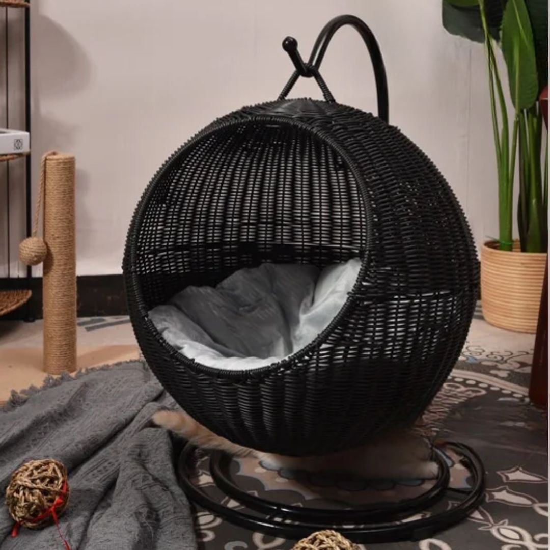 panier osier pour chat rond pouroncats