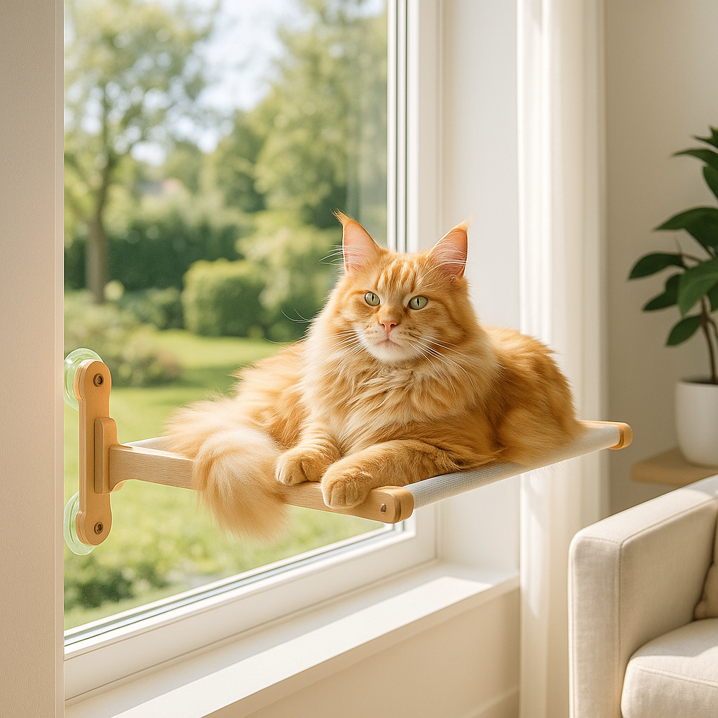 hamac chat fenetre en bois massif hadicats