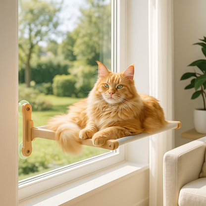 hamac chat fenetre en bois massif hadicats