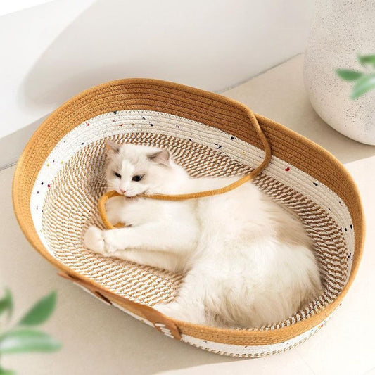 panier chat osier marron optimal potiovalcats