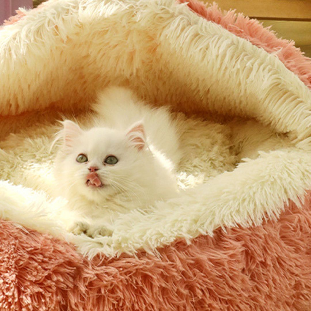 panier chat rose doux confortable