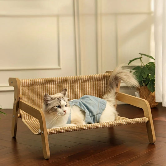 panier en osier pour chat beige posiercats