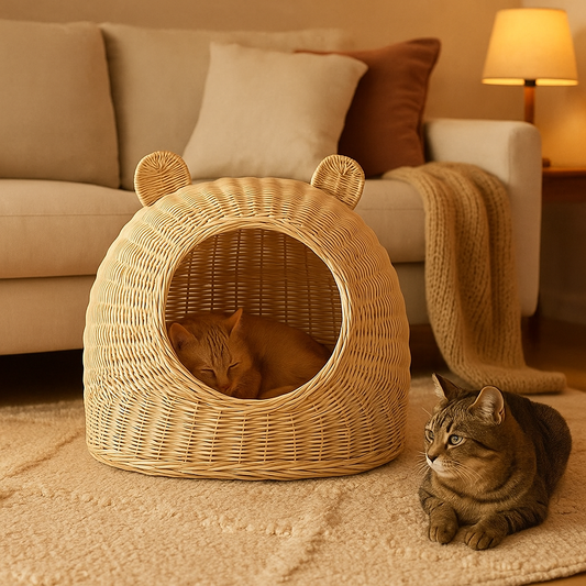 panier osier chat douillet pochichicats