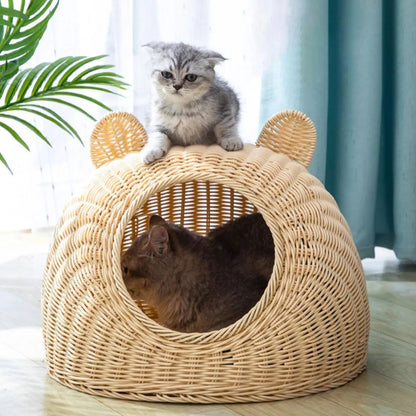 panier osier chat rotin pochichicats
