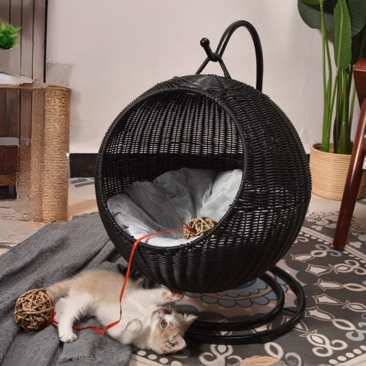 panier osier pour chat rotin pouroncats