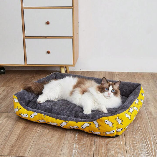 panier pour chat jaune confortable ponicats